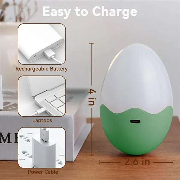 8 Color Modes Rechargeable Portable Easter Egg Night Light