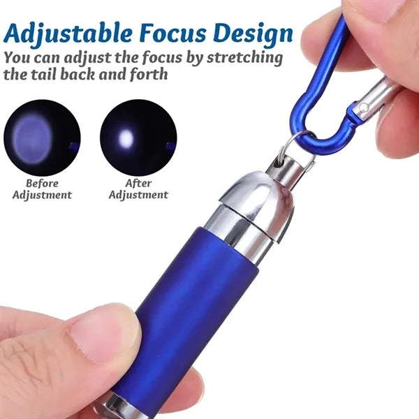 Hiking camping carabiner pocket compact keychain flashlight