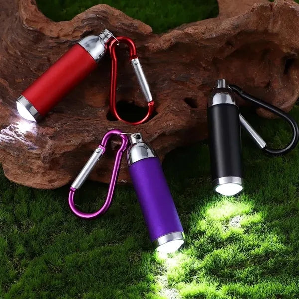 Hiking camping carabiner pocket compact keychain flashlight