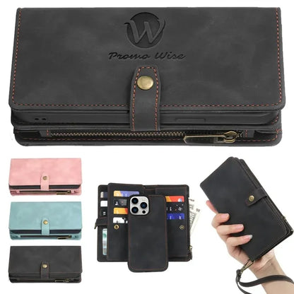 Detachable Magnetic Wireless Charging Wallet Phone Case