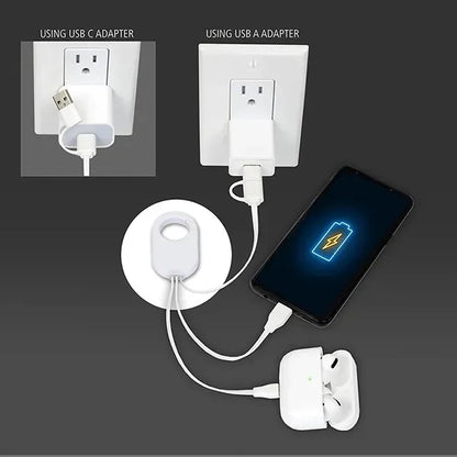 5-in-1 Cell Phone Charging Cable with Carabiner Clip