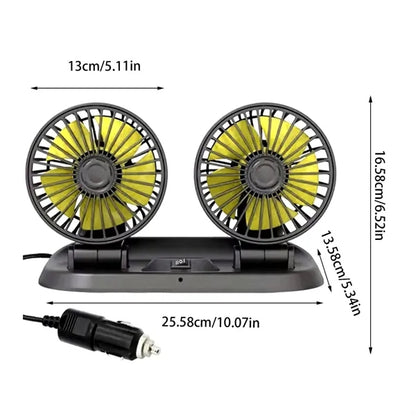 Dual Head Adjustable Car Fan