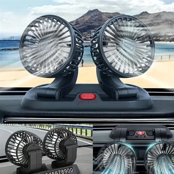 Dual Head Adjustable Car Fan