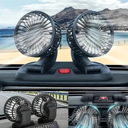 Dual Head Adjustable Car Fan