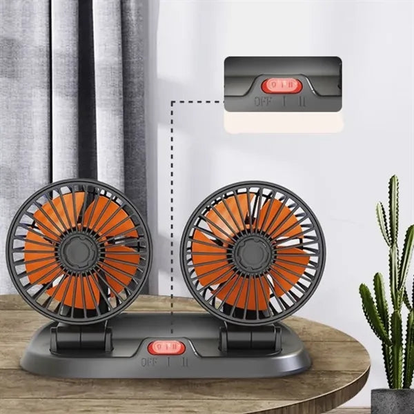 Dual Head Adjustable Car Fan