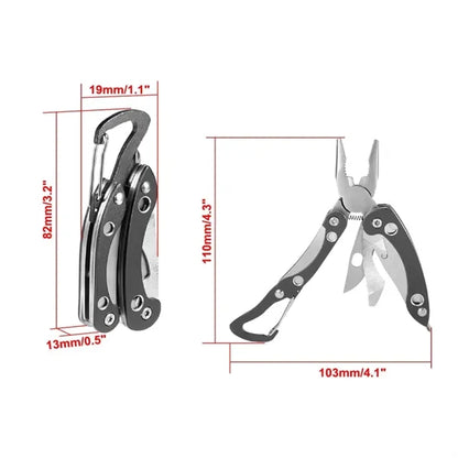 Compact Multi-Tool Pliers with Carabiner