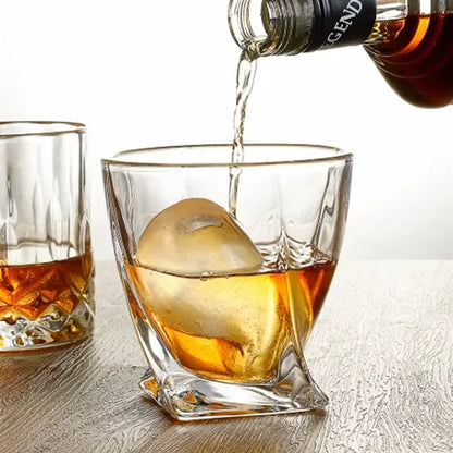 9Oz.Unique Twist Design Whiskey Glass