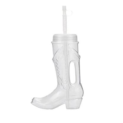 25Oz Plastic Boot Cup With Lid And Straw