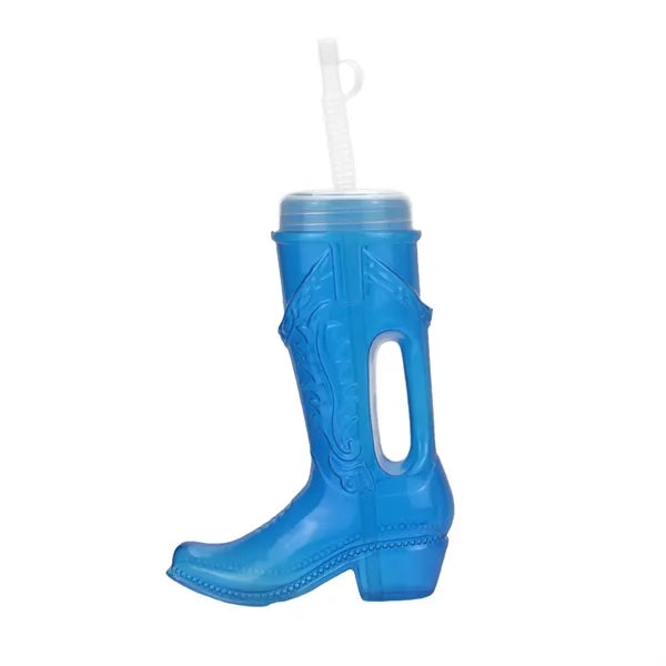 25Oz Plastic Boot Cup With Lid And Straw