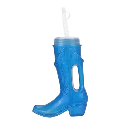 25Oz Plastic Boot Cup With Lid And Straw