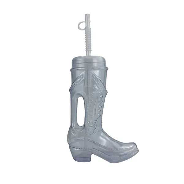 25Oz Plastic Boot Cup With Lid And Straw