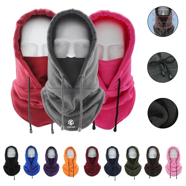 Outdoors Warm Windproof Soft Drawstring Neck Gaiter Hat