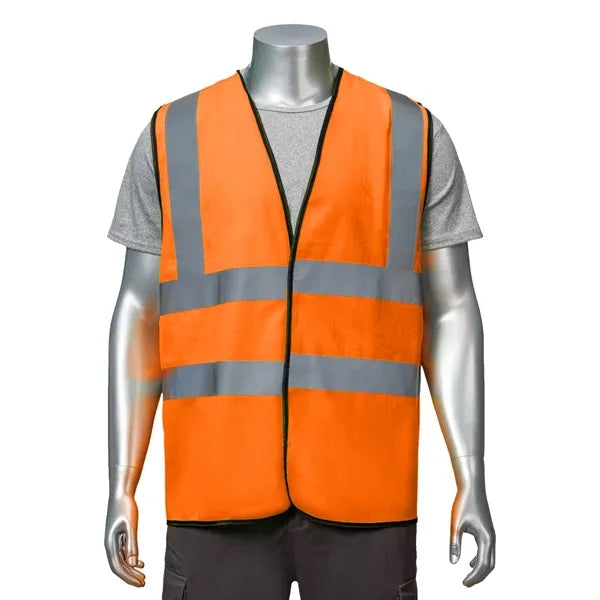 VISIPRO Unisex Hook & Loop Safety Vest w/ Reflective Bands &