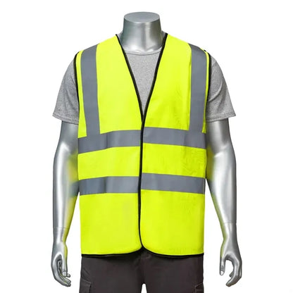 VISIPRO Unisex Hook & Loop Safety Vest w/ Reflective Bands &