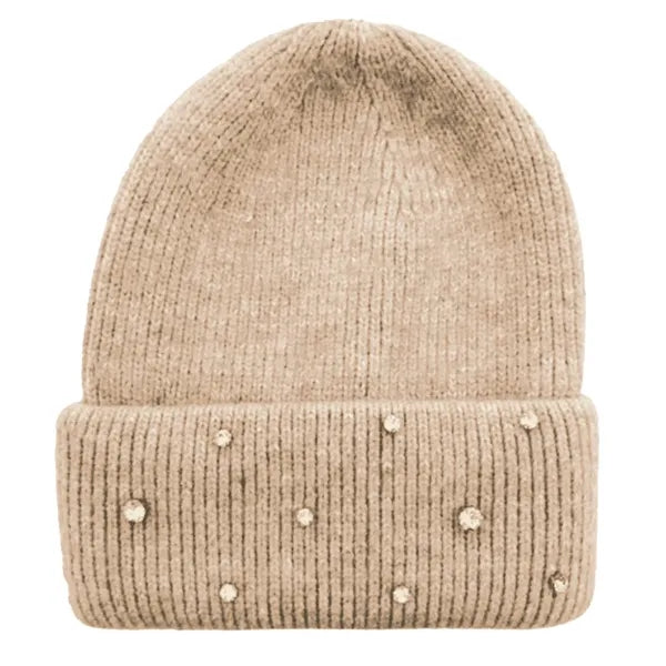 Custom Circular Knit Stretch Acrylic Cuffed Beanie w/ Stones