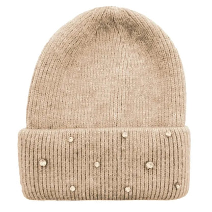 Custom Circular Knit Stretch Acrylic Cuffed Beanie w/ Stones
