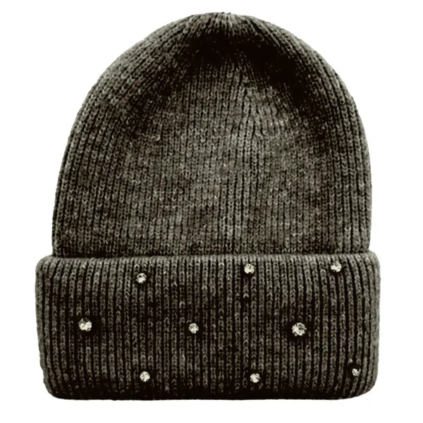 Custom Circular Knit Stretch Acrylic Cuffed Beanie w/ Stones
