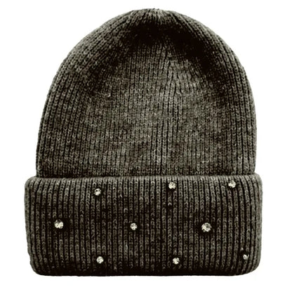 Custom Circular Knit Stretch Acrylic Cuffed Beanie w/ Stones