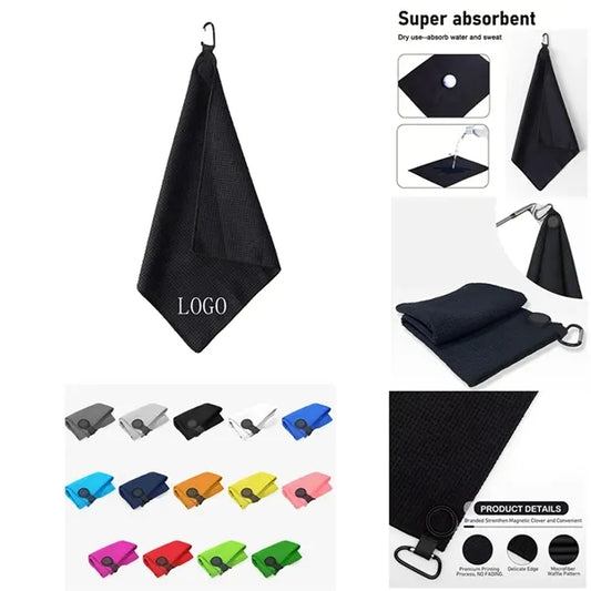 Magnetic Microfiber Golf Towel With Carabiner