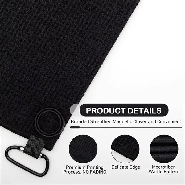 Magnetic Microfiber Golf Towel With Carabiner