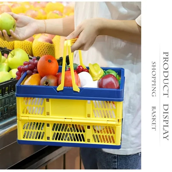 Foldable Plastic Grocery Shopping Basket Vegetable Crates