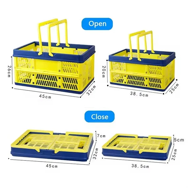 Foldable Plastic Grocery Shopping Basket Vegetable Crates