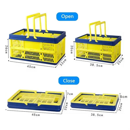 Foldable Plastic Grocery Shopping Basket Vegetable Crates