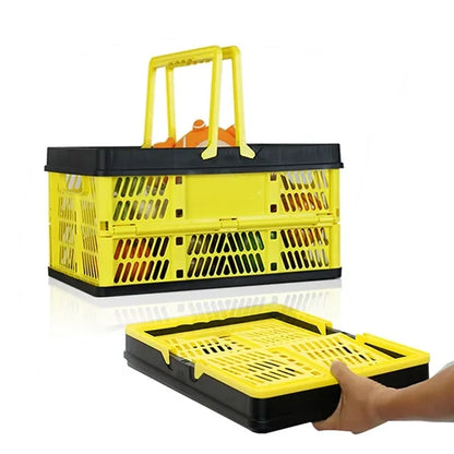 Foldable Plastic Grocery Shopping Basket Vegetable Crates