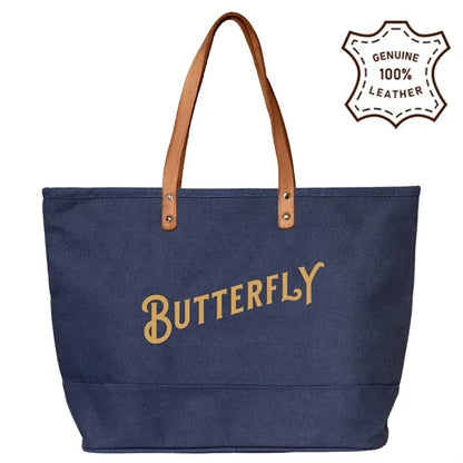 Dobby Tote With Leather Handles ( 19.6"W X 13"H X 5.11"D )