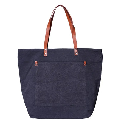 Leather Handle Sands Tote ( 17.32"W x 13.77"H x 5.9"D )