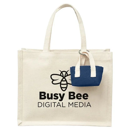 Mini Recycled Cotton Tote Bag with Charm