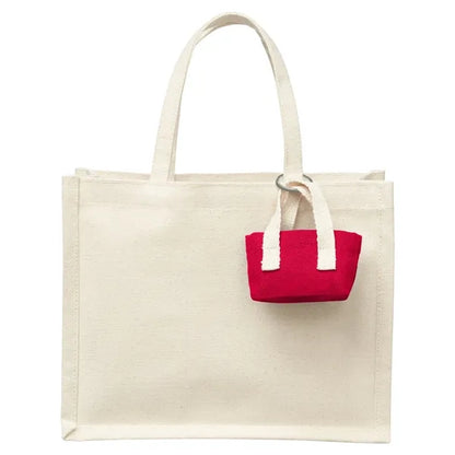Mini Recycled Cotton Tote Bag with Charm