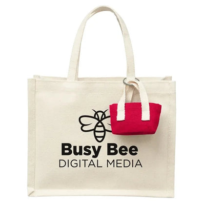 Mini Recycled Cotton Tote Bag with Charm