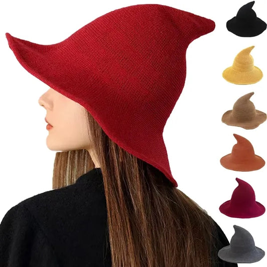 Brim Knit Halloween Witch Hat