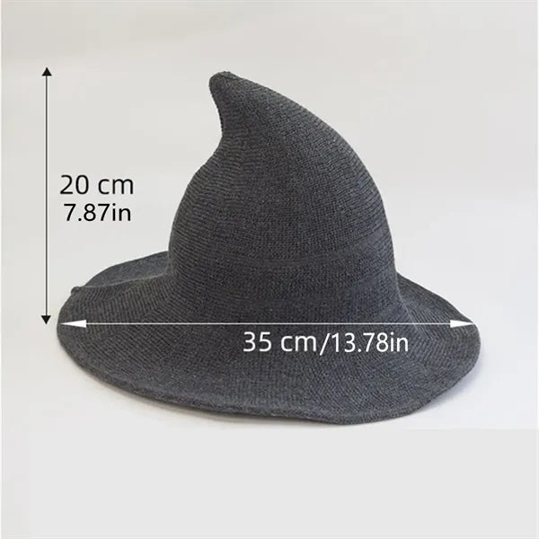 Brim Knit Halloween Witch Hat