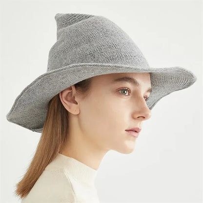 Brim Knit Halloween Witch Hat