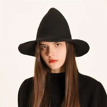 Brim Knit Halloween Witch Hat