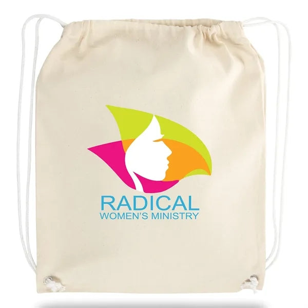 8 OZ Cotton Drawstring Backpack ( 15" X 18" )