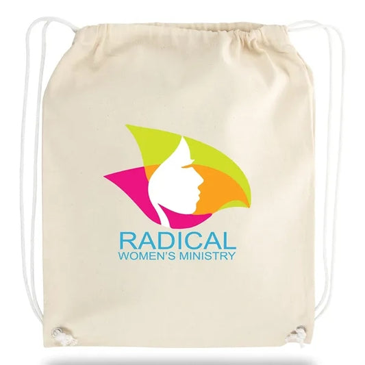 8 OZ Cotton Drawstring Backpack ( 15" X 18" )