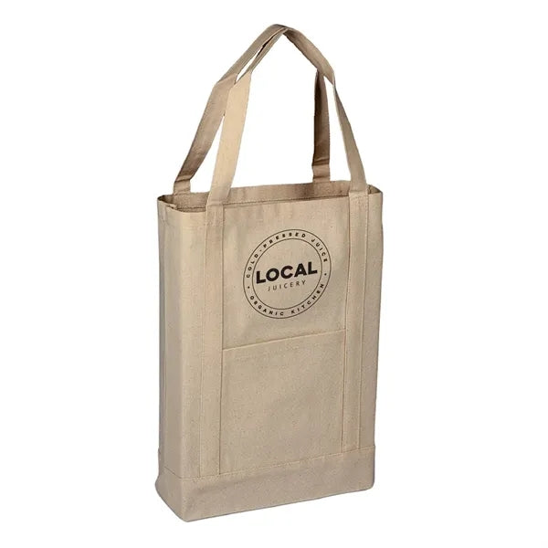 Canvas Two Tone Deluxe Tote Bag ( 14" X 16" X 4" ) 12 OZ