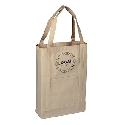Canvas Two Tone Deluxe Tote Bag ( 14" X 16" X 4" ) 12 OZ