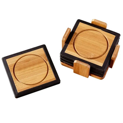 Bamboo and Silicone Coaster Set