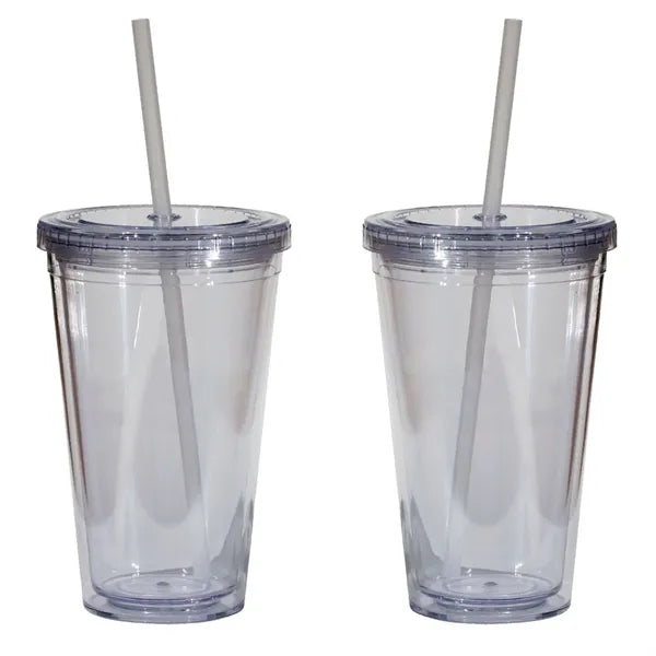Double Wall 16 Oz Tumbler - Clear