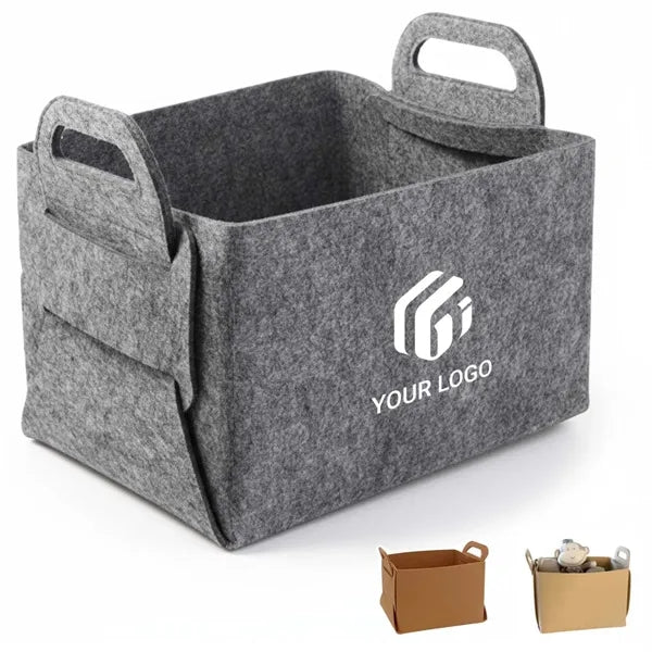 Bathroom pantry closet organizer foldable felt storage bin
