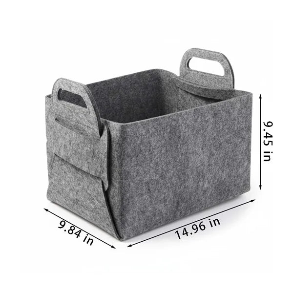 Bathroom pantry closet organizer foldable felt storage bin