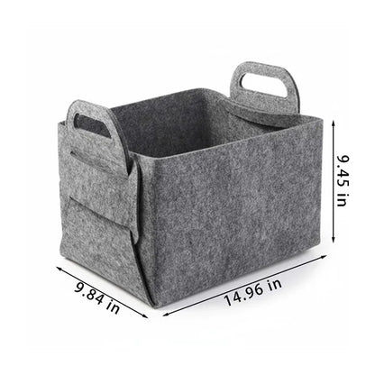 Bathroom pantry closet organizer foldable felt storage bin