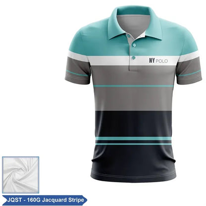 Sublimation Jacquard Stripe Short Slv Polo -Men, Women, Kids