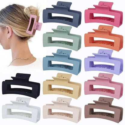 Matte Square Hair Claw Clips