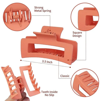 Matte Square Hair Claw Clips