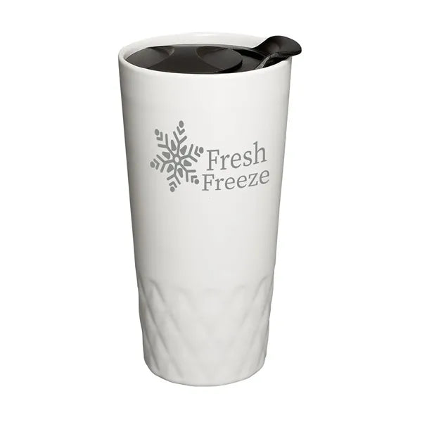 14 oz Double Wall Ceramic Textured Tumbler